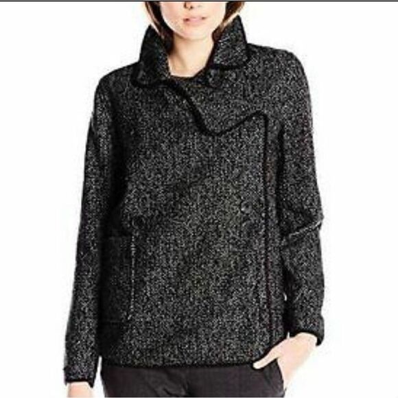 Lucky Brand Drape Front Wool  Jacket pea coat - Picture 2 of 10